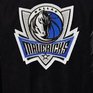 Men's reversible Dallas mavericks JH jkt leather sleeves & wool/ nylon sz L $195